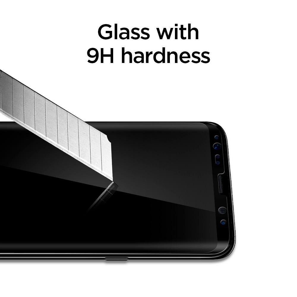 SPIGEN GLAS.TR CASE FRIENDLY GALAXY S8 Fekete Edzett Üveg