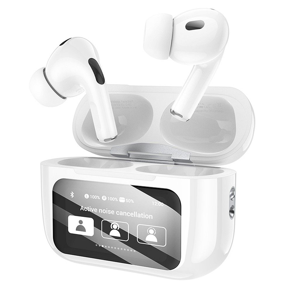 HOCO vezeték nélküli fülhallgató bluetooth érintőképernyővel TWS ANC EW72 fehér