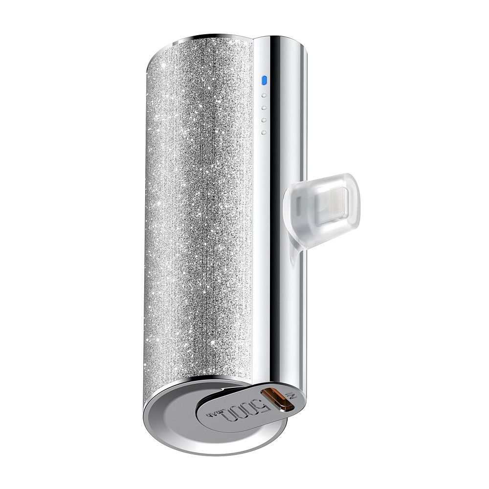 VEGER powerbank 5 000 mAh beépített Type C PD QC3.0 2,4A 12W PlugOn (W0573) ezüst