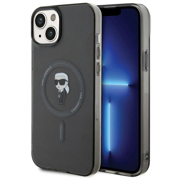 KARL LAGERFELD tok IPHONE 15 Plus KLHMP15MHFCKNOK (Ikonik + MAG) fekete
