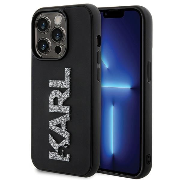 KARL LAGERFELD tok IPHONE 15 Pro Max KLHCP15X3DMBKCK (3D Logó Csillogás) fekete