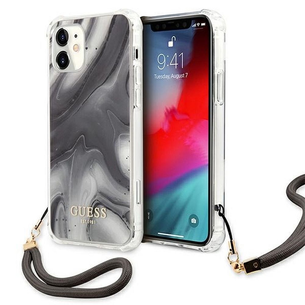 GUESS tok IPHONE 12 Mini GUHCP12SKSMAGR (Márvány Kollekció) szürke