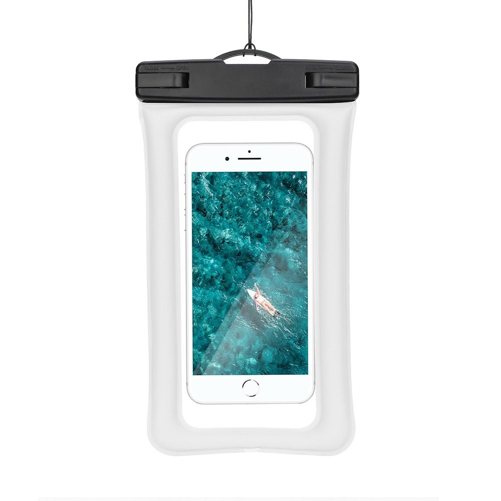 Vízálló mobiltelefon táska műanyag zárással AIRBAG krémszínű