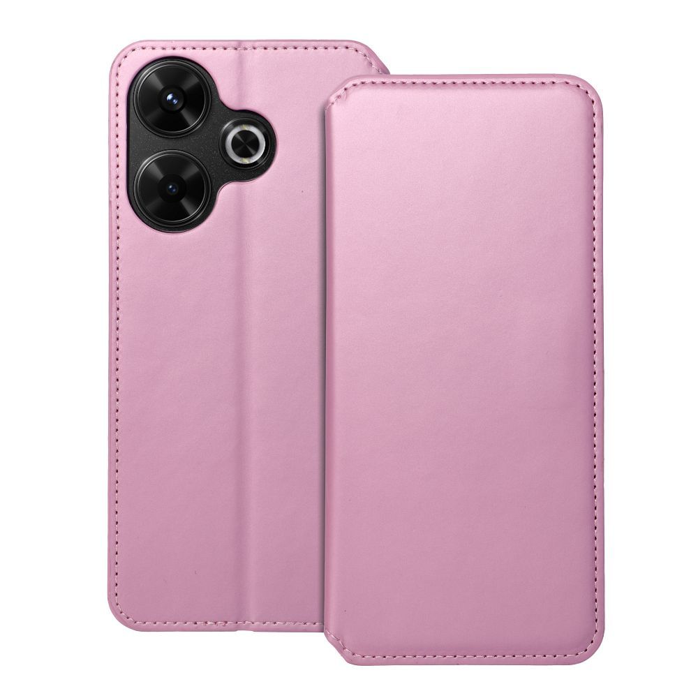 DUAL POCKET Book case for XIAOMI Redmi 13 4G világos rózsaszín