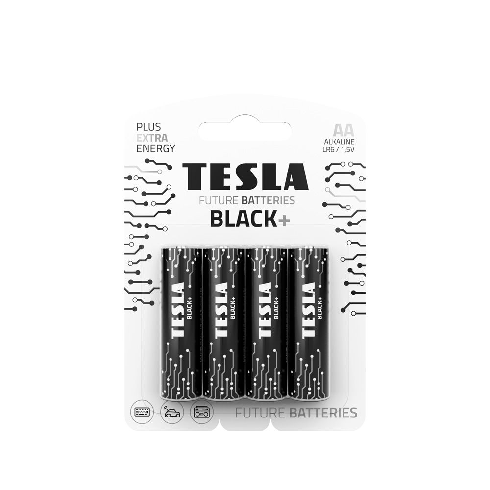 TESLA alkáli elem R6 (AA) BLACK+ [4×120] 4 db