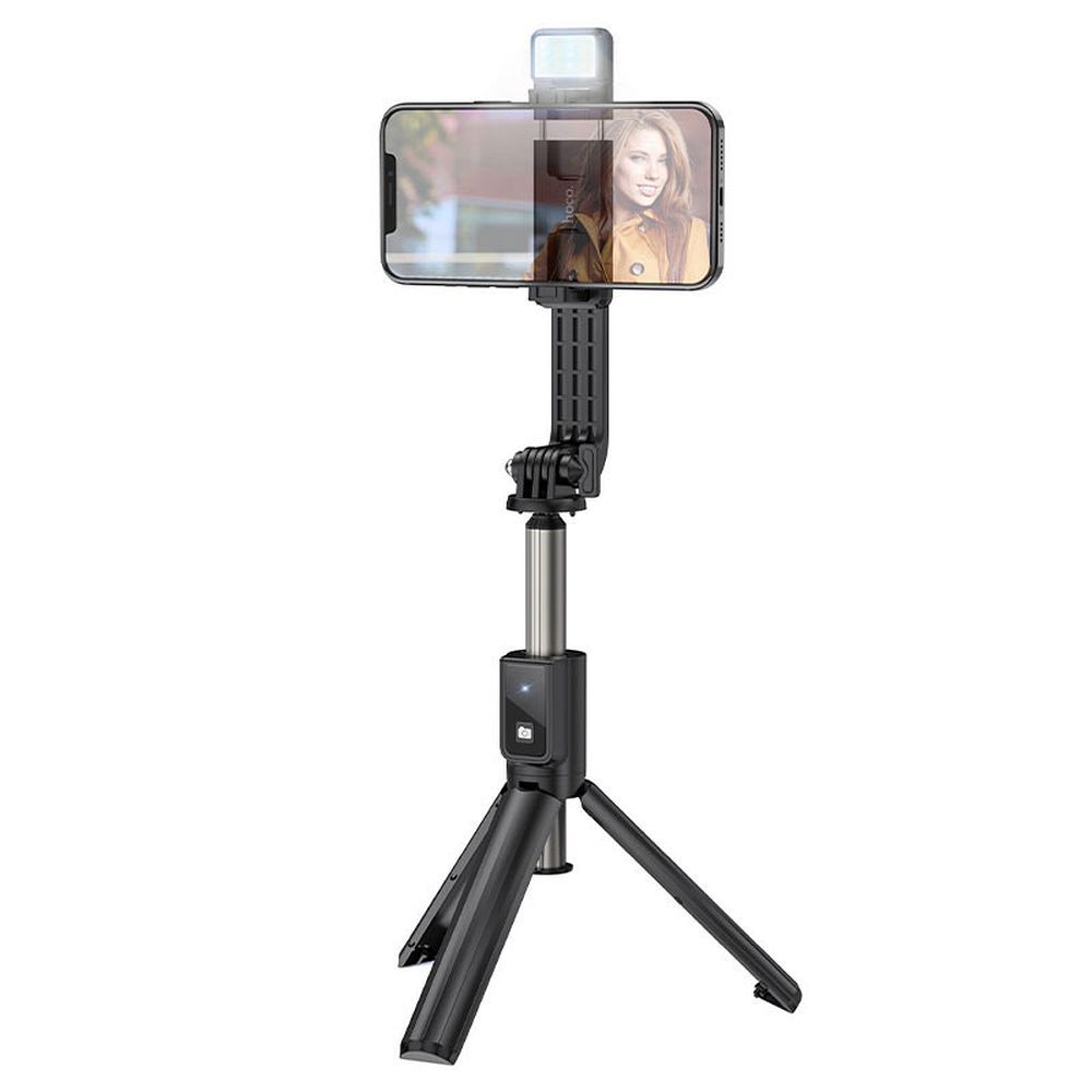 HOCO K15 fekete selfie bot bluetooth távirányítóval és állvánnyal