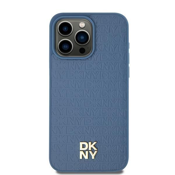 DKNY tok IPHONE 15-höz, MagSafe kompatibilis DKHMP15SPSHRPSB (DKNY HC MagSafe Pu Ismétlődő Minta W/Stack Logo) kék