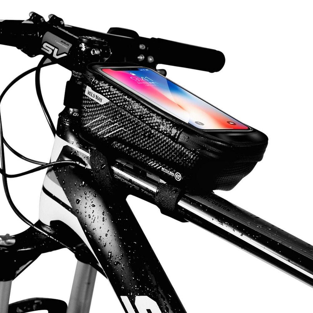 WILDMAN traveling bag for bicycle frame with zipper E2 1L ( 4 „- 7”
 ) black