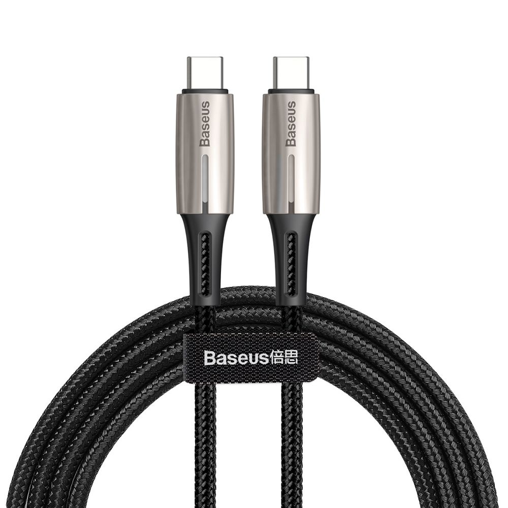 BASEUS cable Type C – Type C Power Delivery PD2.0 60W QC 3.0 20V 3A 2M Water Drop Black CATSD-K01