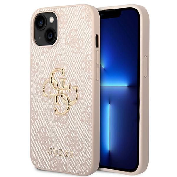 GUESS tok IPHONE 13 / 14 / 15 GUHCP14S4GMGPI (4G Nagy Fém Logó) rózsaszín
