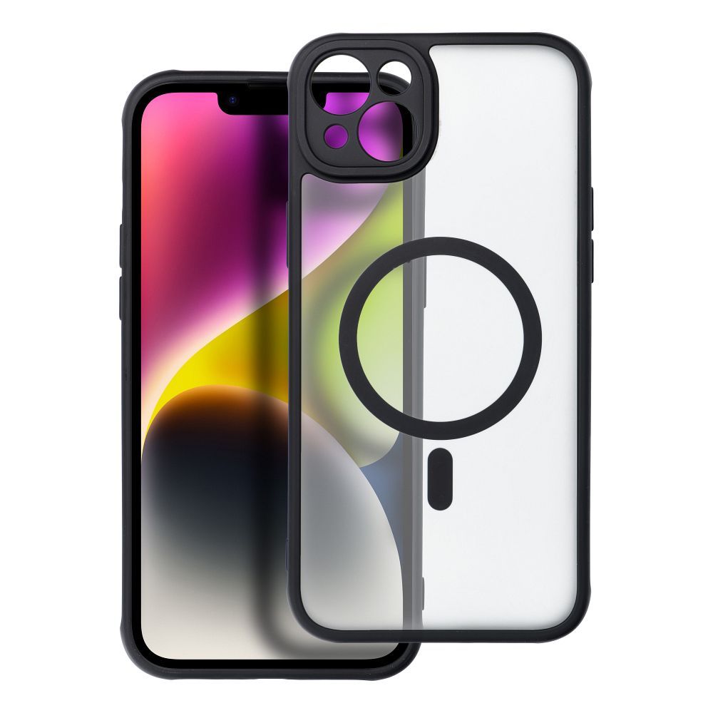 Teljes Matt Mag Cover tok MagSafe kompatibilitással IPHONE 14 Plus-hoz fekete