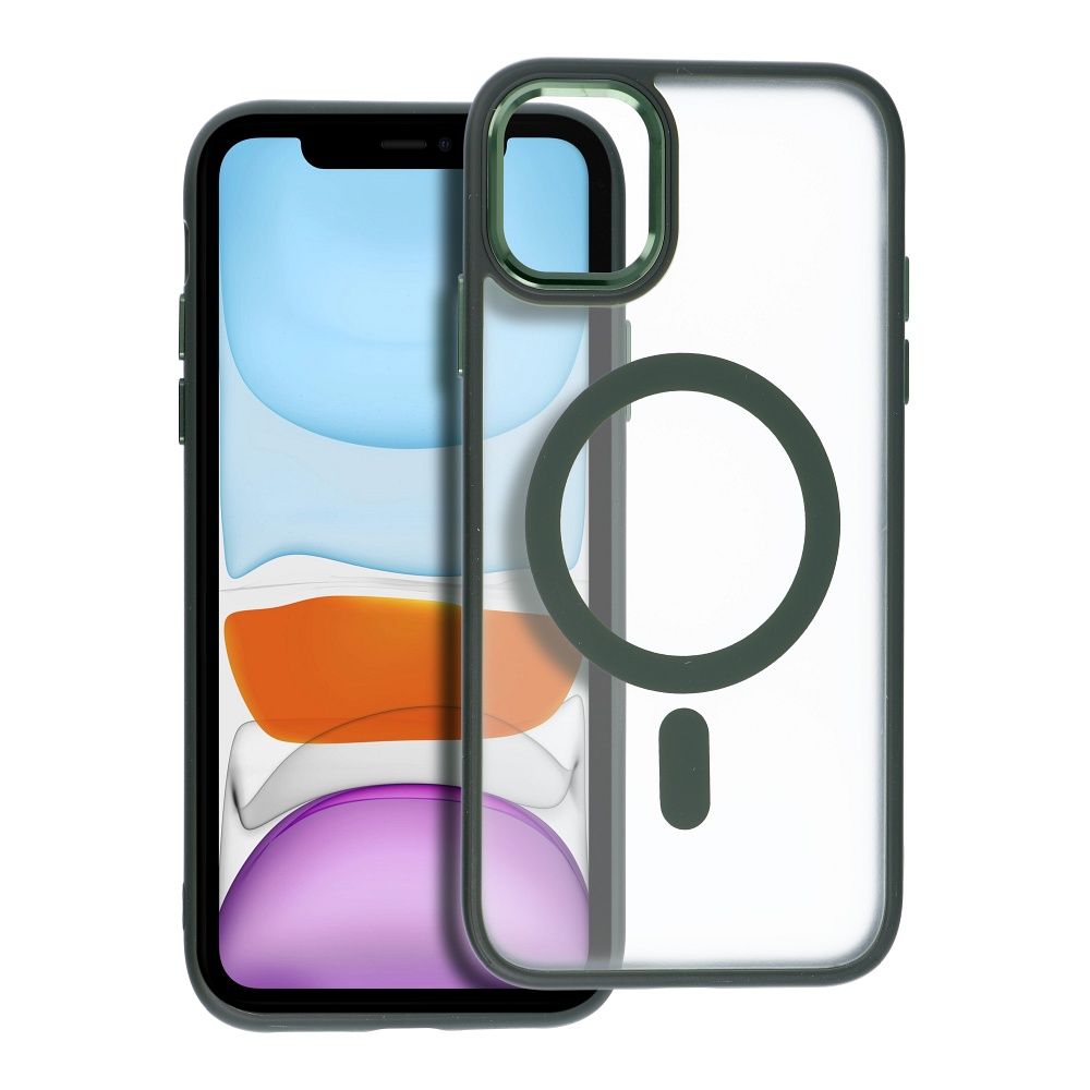 MATTE MAG COVER tok kompatibilis MagSafe-el IPHONE 11 zöld