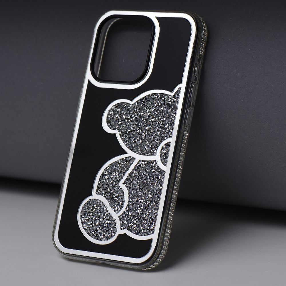 Futerał TEDDY BEAR do IPHONE 15 srebrny