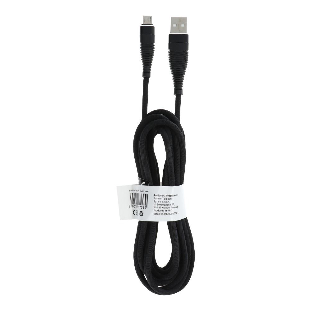 USB Kábel – Micro C173 fekete 3 méter