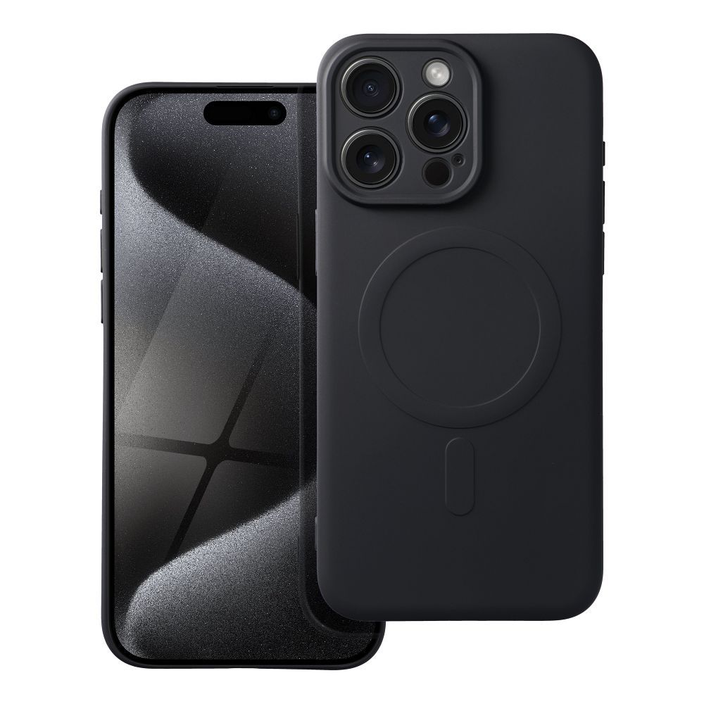 SILIKON MAG COVER tok MagSafe kompatibilis IPHONE 15 Pro Max fekete