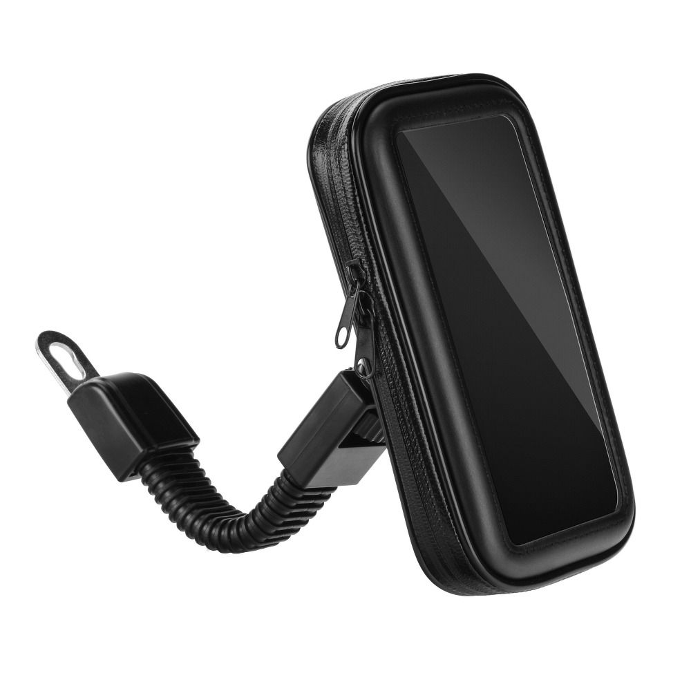 Motorcycle holder for mobile phone waterproof with zip ( 5,5″ – 6,3″ ) black