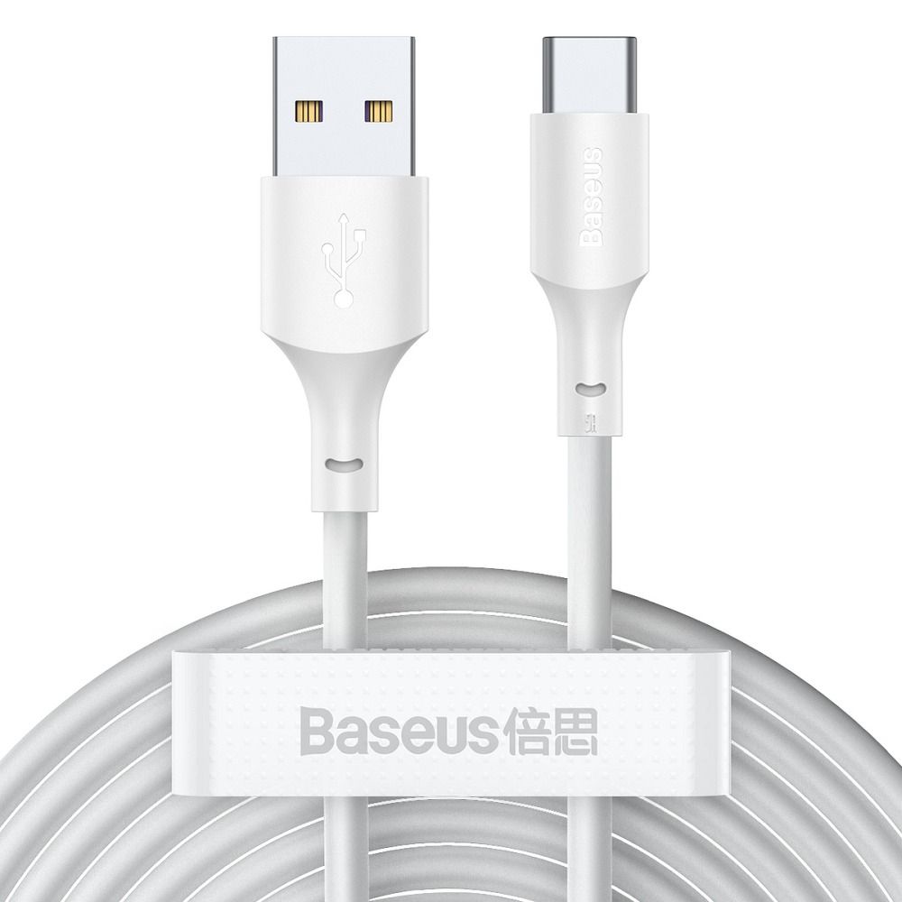 BASEUS USB A to Type C kábel 2,4A Wisdom TZCATZJ-02 2 db 1,5 m fehér