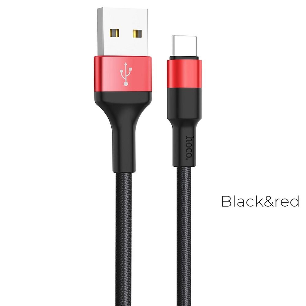 HOCO USB A to Type C 2A X26 1 m fekete-piros kábel