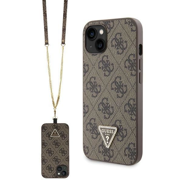 KARL LAGERFELD tok IPHONE 13 / 14 / 15 GUHCP14SP4TDSCPW (Crossbody 4G Fém Logó) barna