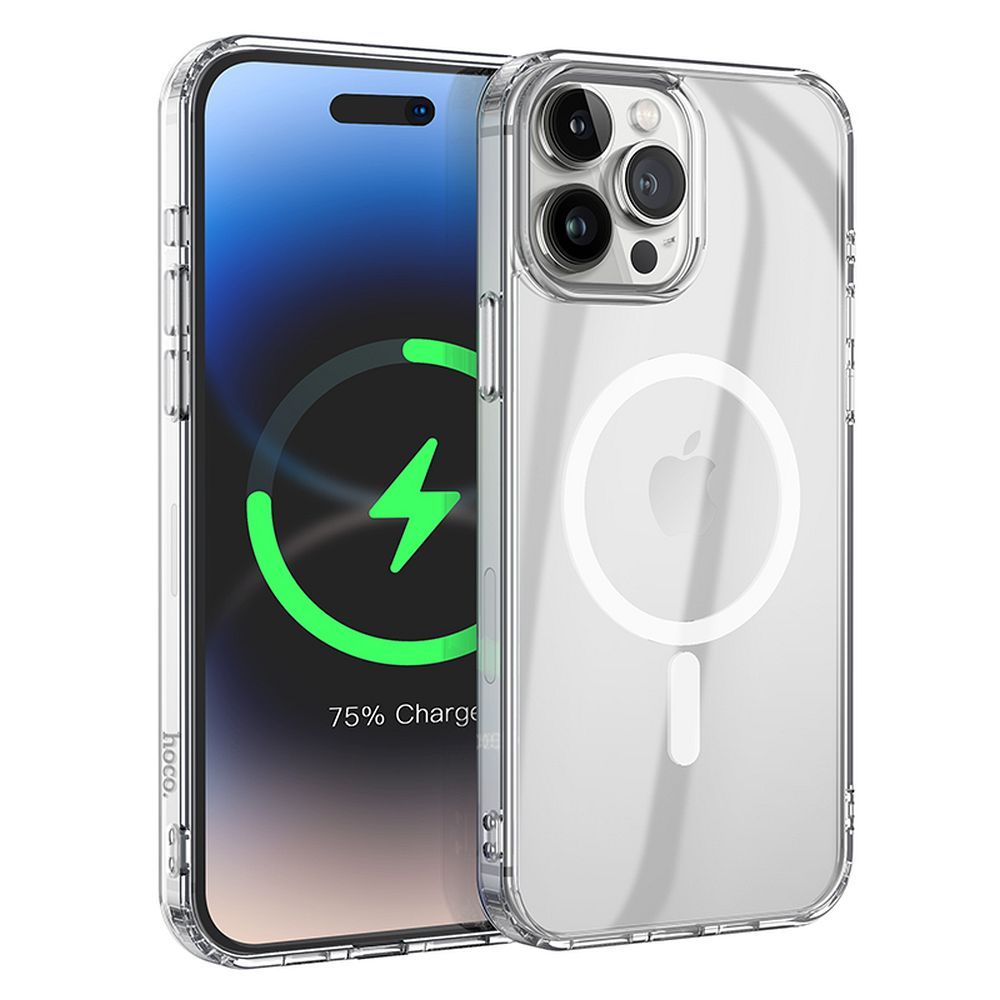HOCO mágneses légzsák ütésálló tok IPHONE 15 PRO MAX-hoz, átlátszó