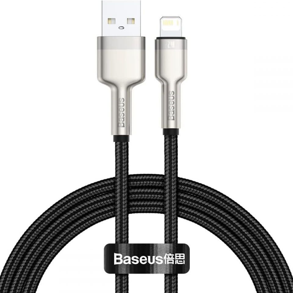 BASEUS USB A to Lightning kábel 2,4A Cafule Metal 1 m fekete