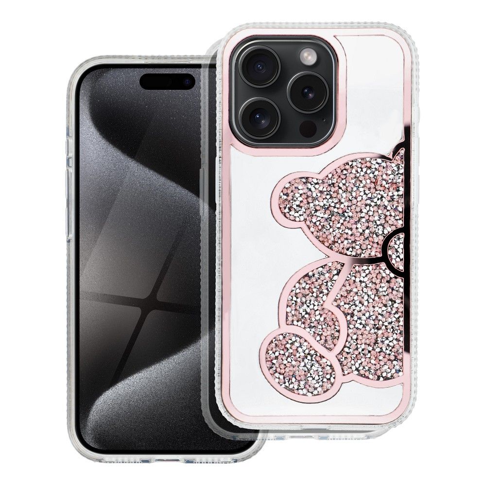 TEDDY BEAR tok IPHONE 14 Pro Max rózsaszín