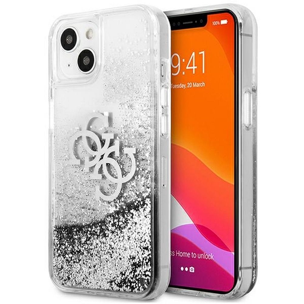 GUESS tok IPHONE 13 Mini GUHCP13SLG4GSI (4G Nagy Folyékony Csillám) ezüst
