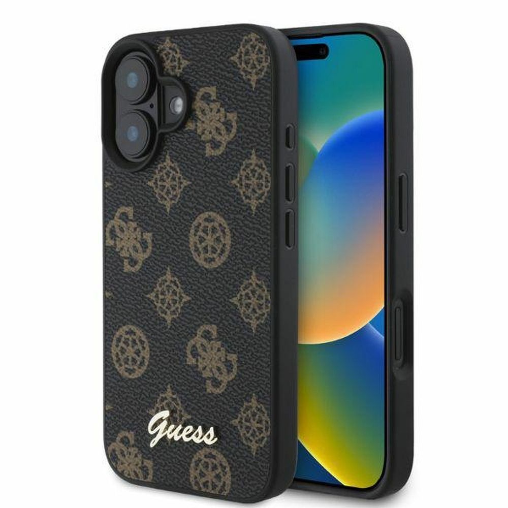 KARL LAGERFELD tok IPHONE 16-hoz, MagSafe kompatibilis GUHMP16SPGPYSK (PU Peony Script) fekete