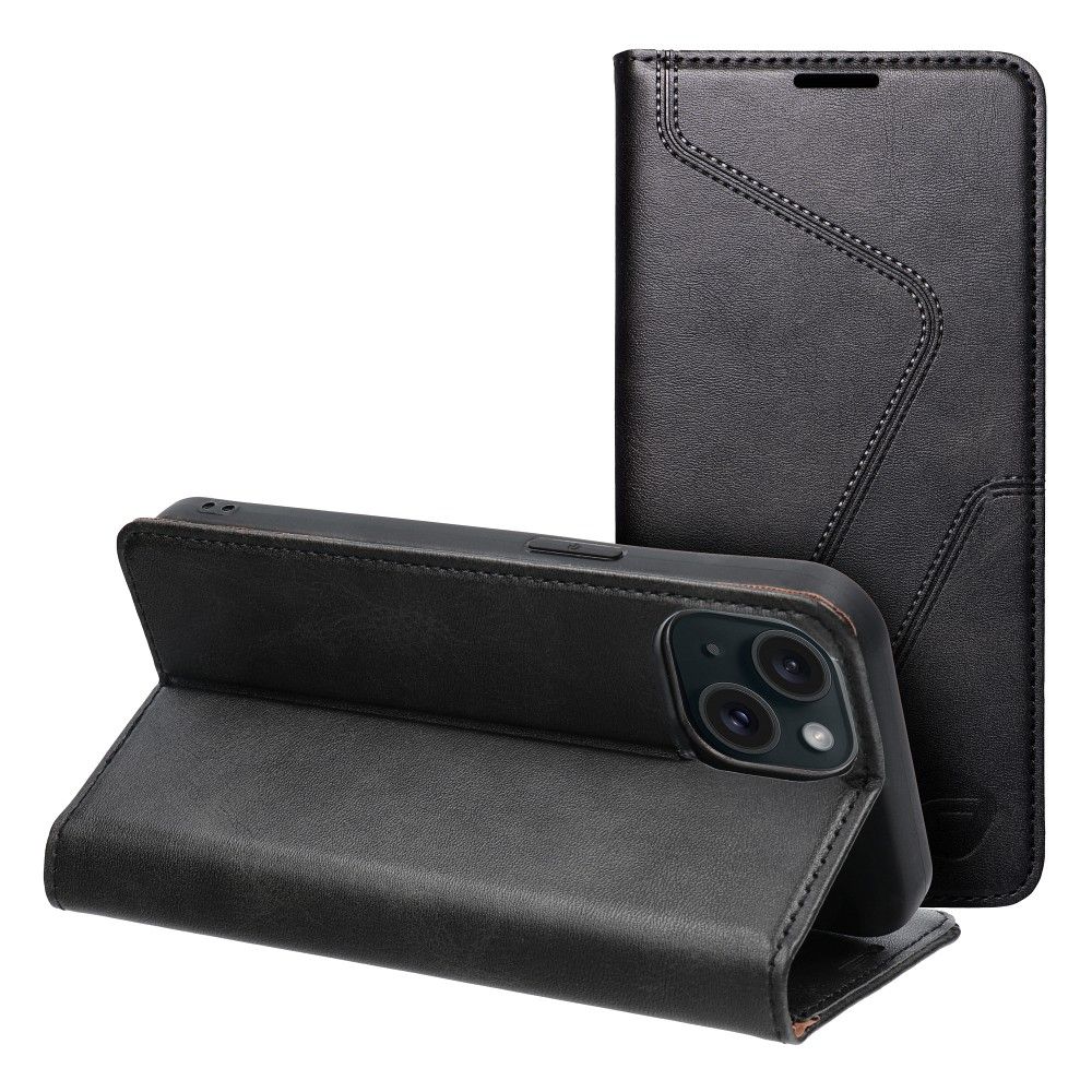 FORCELL F-PROTECT RFID Blocker book case for IPHONE 15 black