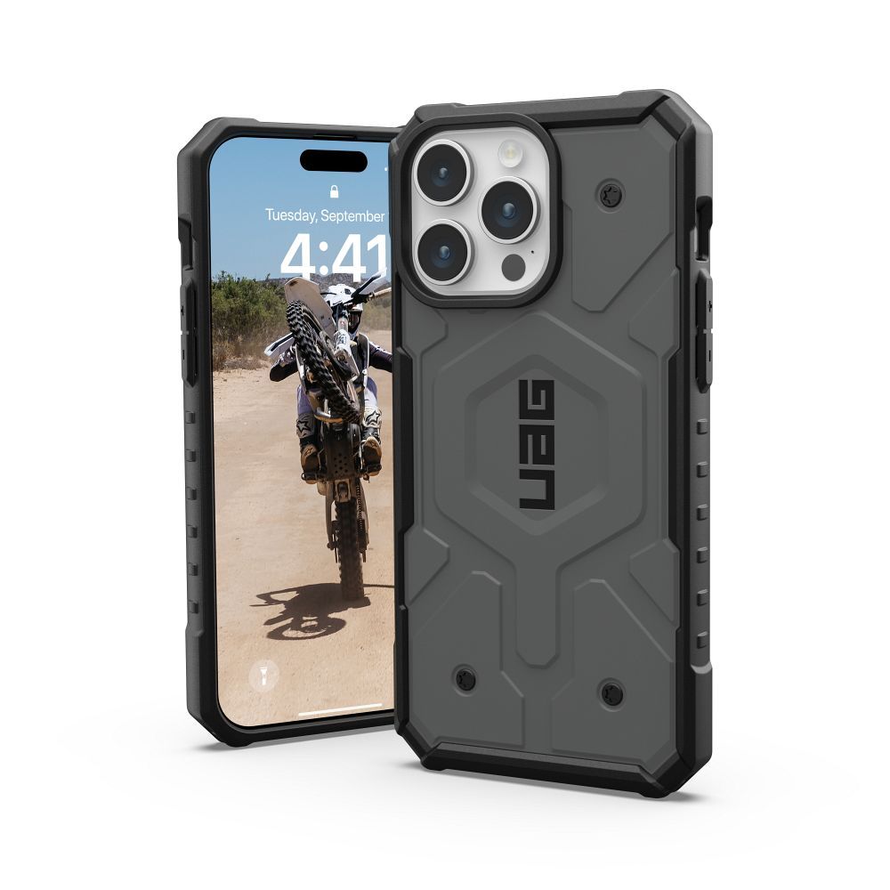 (UAG) Urban Armor Gear Pathfinder Magsafe kompatibilis IPHONE 15 PRO MAX ezüst