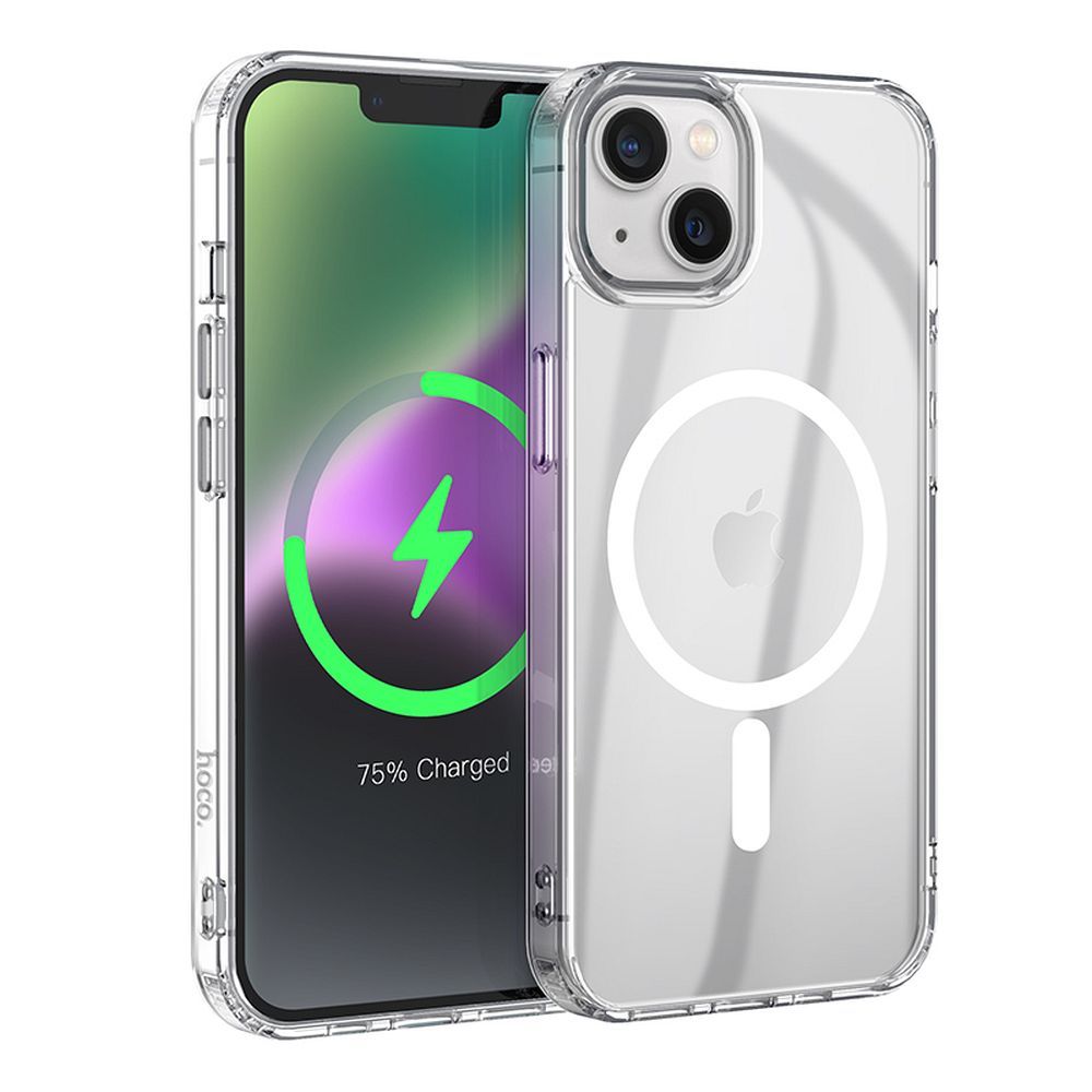 HOCO mágneses légzsák ütésálló tok IPHONE 15-höz, átlátszó