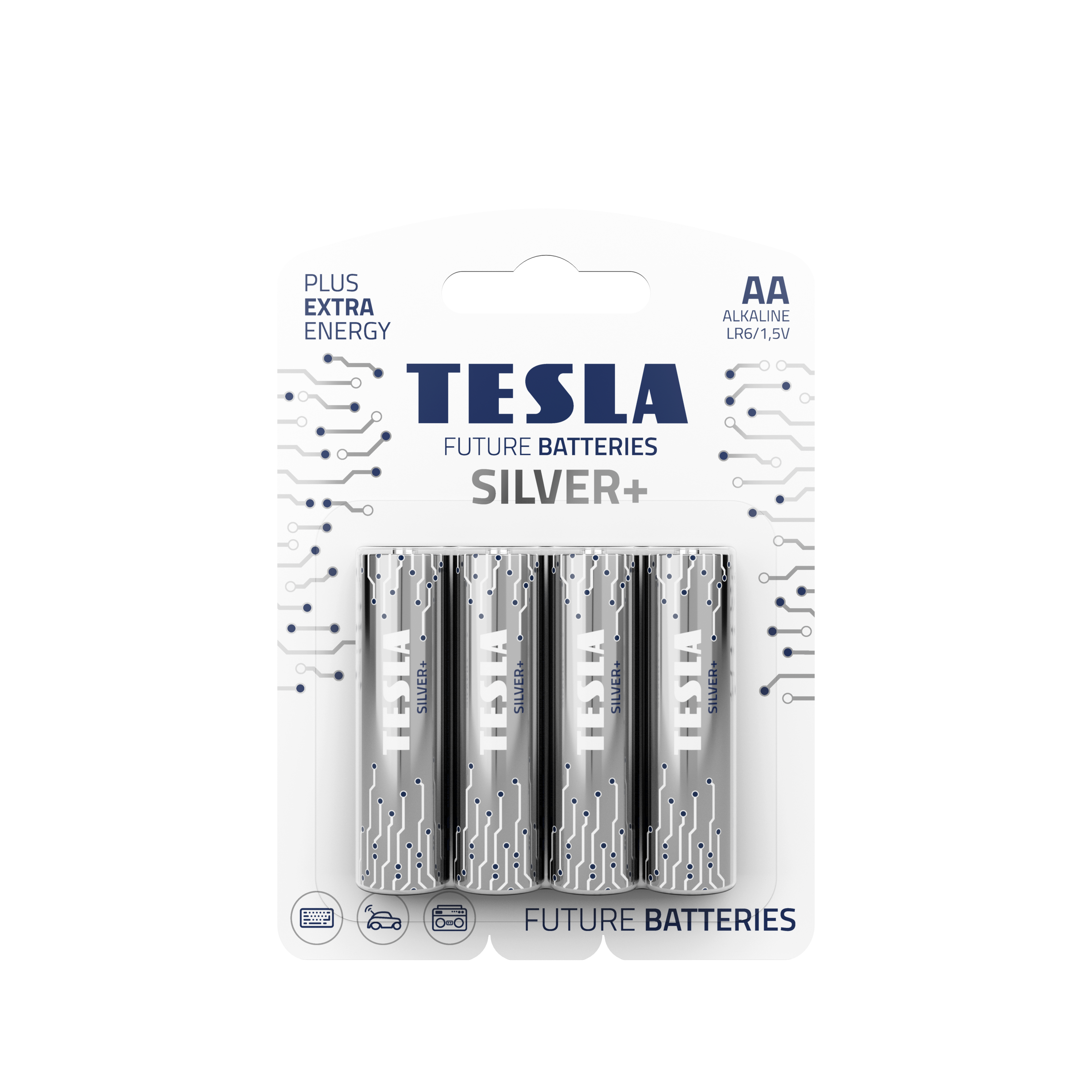 TESLA alkáli elem R6 (AA) SILVER+ [4×120] 4 db