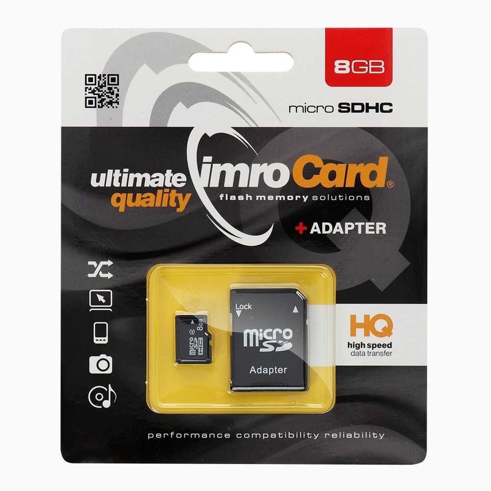 IMRO memory card microSD 8GB with adapter SD