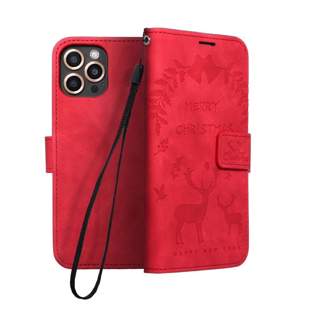 MEZZO Book case for SAMSUNG Galaxy A32 5G reindeers red