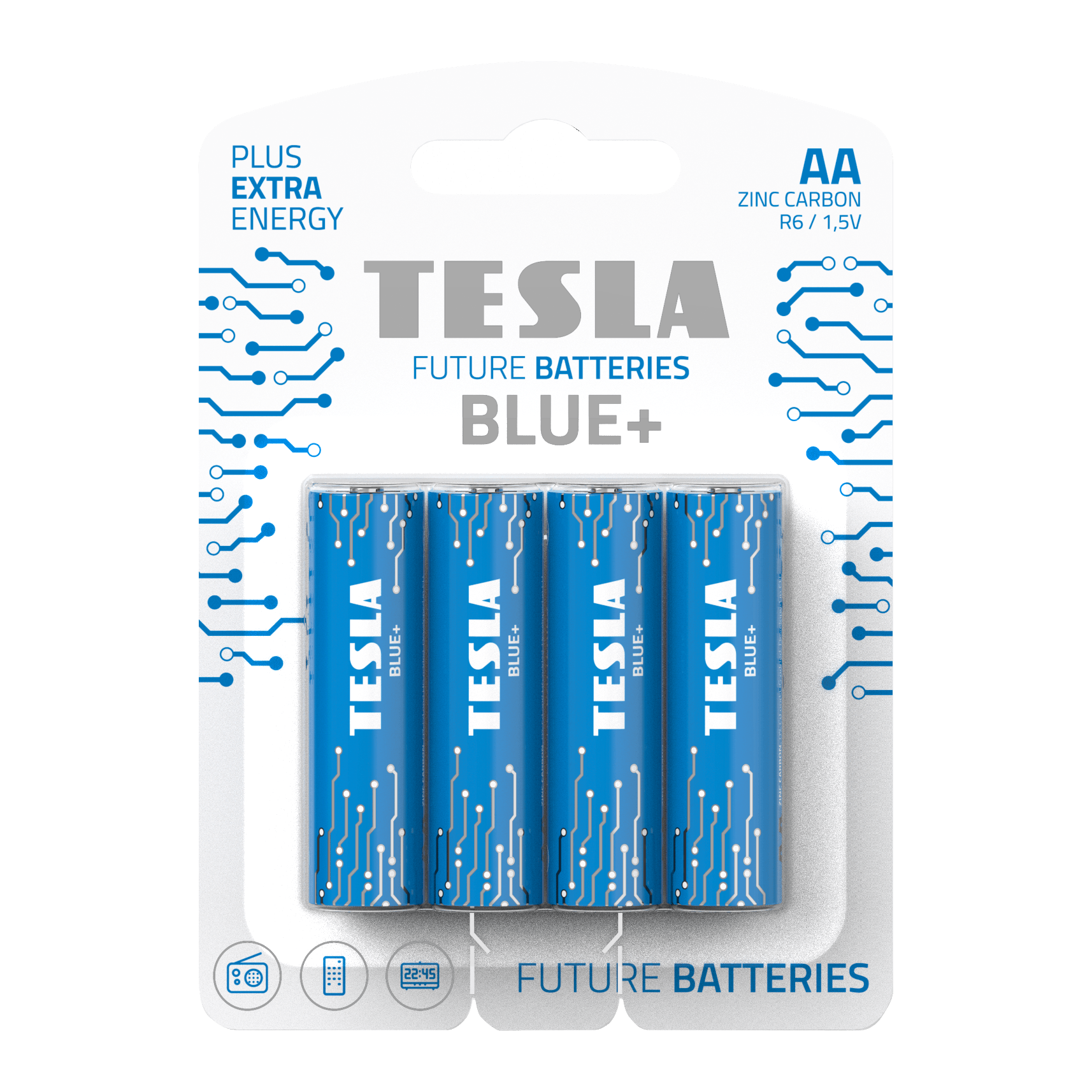 TESLA alkáli elem R6 (AA) BLUE+ [4×120] 4 db