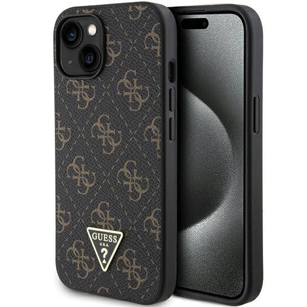 KARL LAGERFELD tok IPHONE 13 / 14 / 15 GUHCP15SPG4GPK (4G háromszög fém logó) fekete