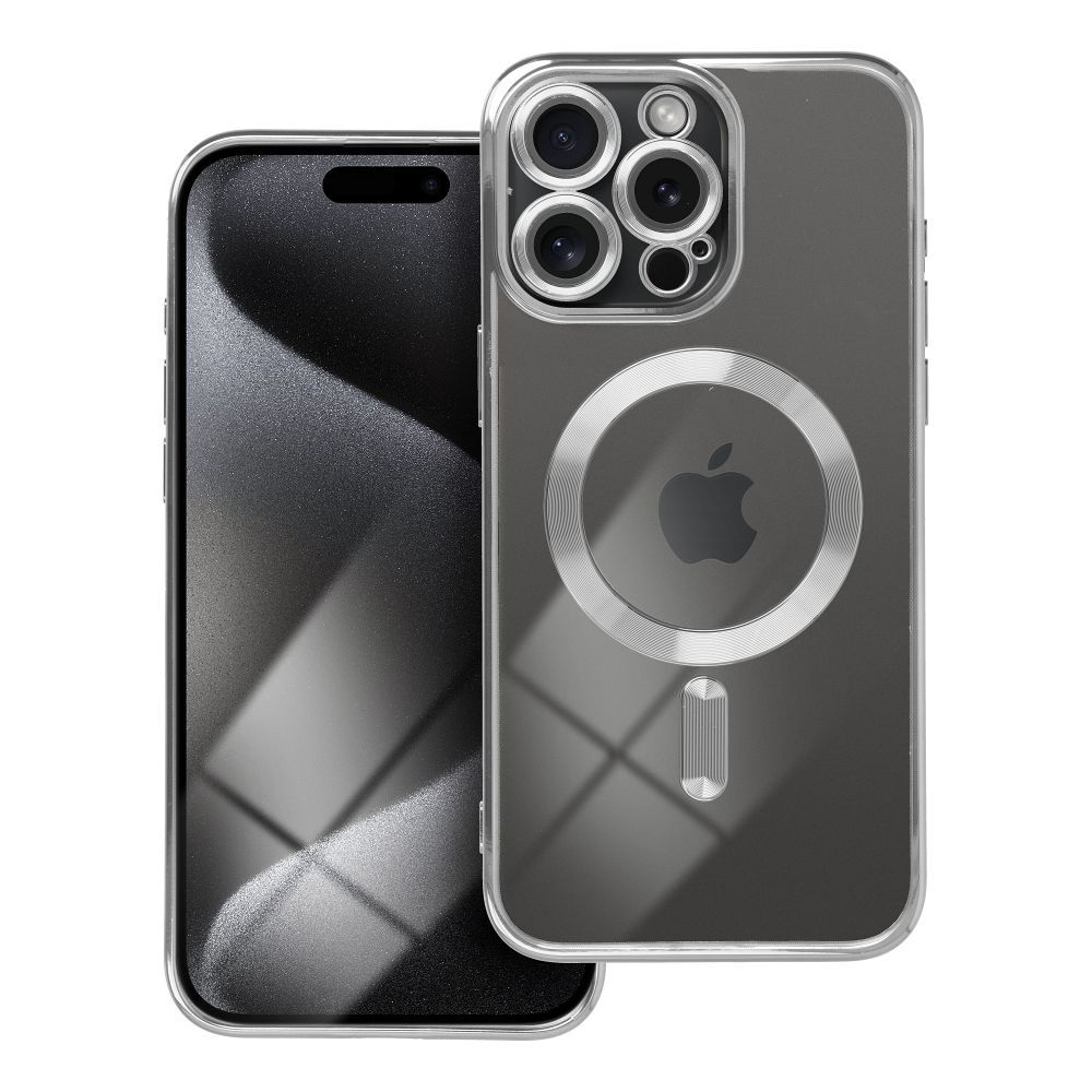 ELECTRO MAG COVER tok kompatibilis MagSafe-el az IPHONE 15 Pro ezüst színben