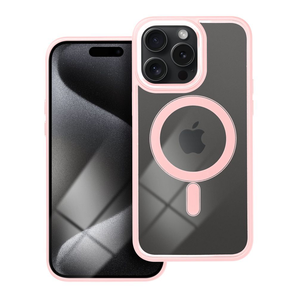 COLOR EDGE MAG COVER tok kompatibilis MagSafe számára IPHONE 15 Pro Max rózsaszín