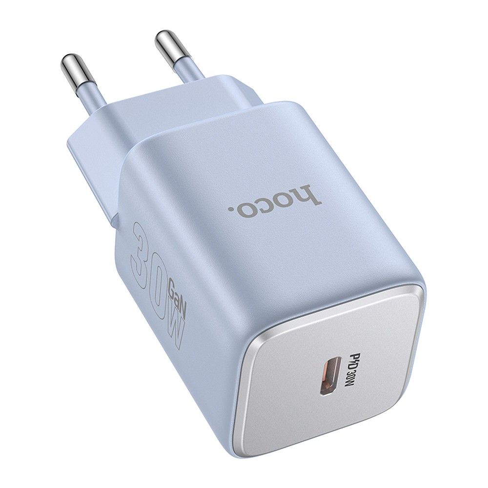 HOCO Type C PD QC 30W GaN N43 fali töltő – jégkék