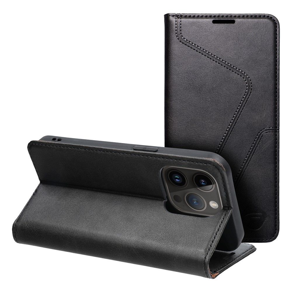 FORCELL F-PROTECT RFID Blokkoló könyvtok IPHONE 14 Pro-hoz fekete