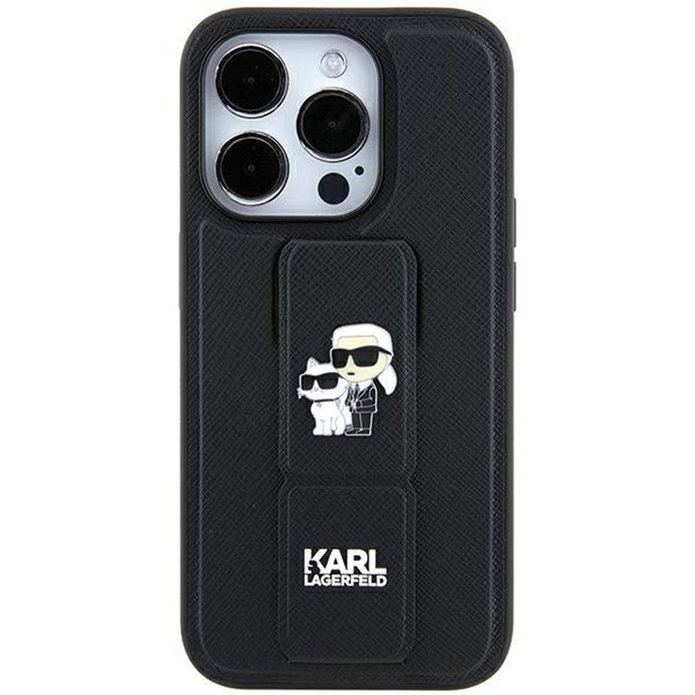 KARL LAGERFELD tok IPHONE 11 KLHCN61GSAKCPK-hoz (Gripstand Saffiano KC PIN) fekete