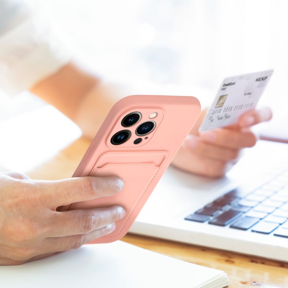 Futerał CARD CASE do IPHONE 13 Pro Max różowy