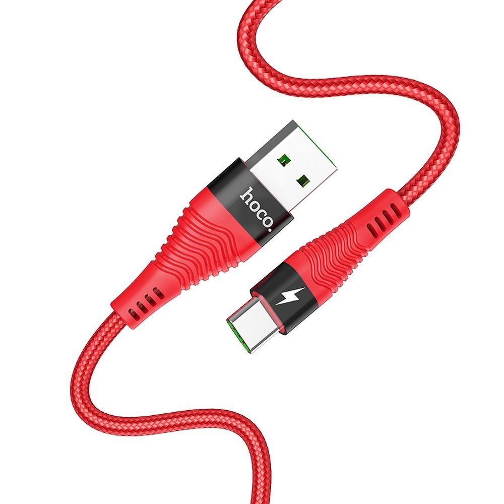 HOCO USB kábel – Type C Flash 5A U53 1 méter piros