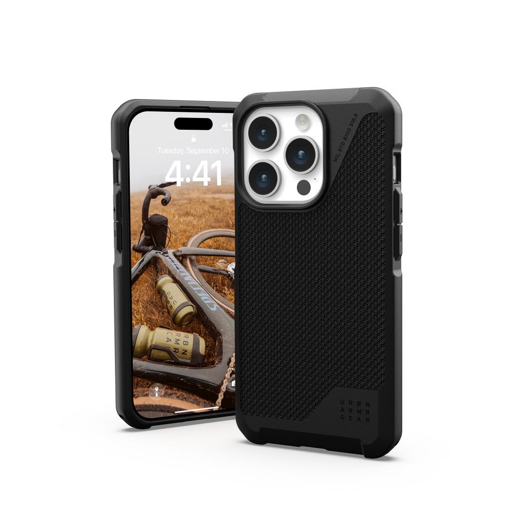(UAG) Urban Armor Gear Metropolis LT tok MagSafe kompatibilis IPHONE 15 PRO-hoz, kevlar fekete
