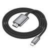 Kabel USB C do HDMI Hoco 4K 30Hz 2 m UA27 stalowy szary