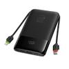 Powerbank Forcell F-Energy Multicharge F10K6 QC PD3.0 3A 22,5W 10000 mAh z wbudowanymi kablami USB C i Lightning czarny