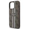 GUESS futerał do IPHONE 16 Pro kompatybilny z MagSafe GUHMP16LP4RPSW (4G Printed Stripes) brązowy