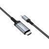 Kabel USB C do HDMI Hoco 4K 30Hz 2 m UA43 stalowy szary