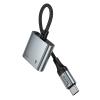 Adapter AUX USB C do 2x USB C max 10W Hoco UPA34A szary