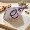 Etui na Samsung A37 Frame Circle Stand zgodne z MagSafe fioletowe
